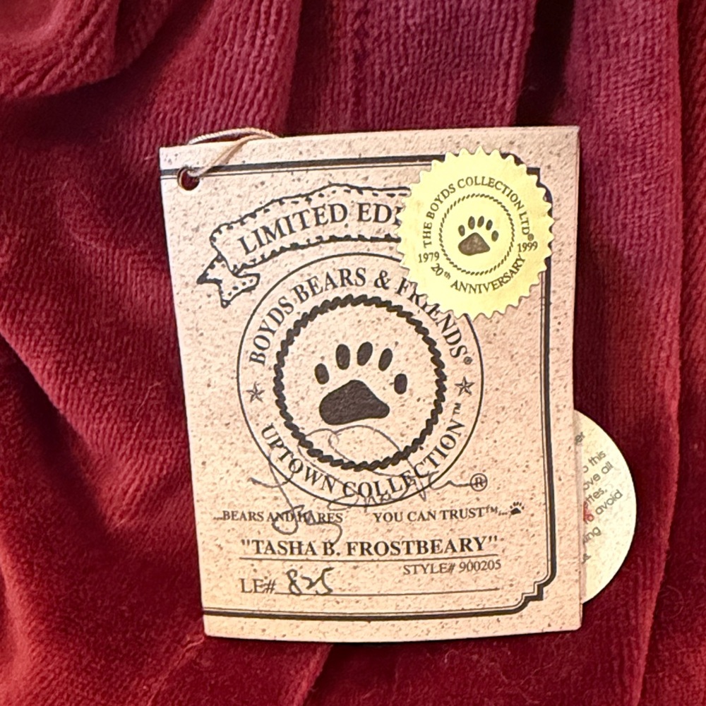 Boyds Bears “Tasha B. Frostbeary” with mouse. Bear in Red Coat - Picture 10 of 12